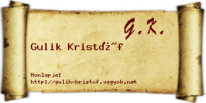 Gulik Kristóf névjegykártya