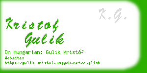 kristof gulik business card
